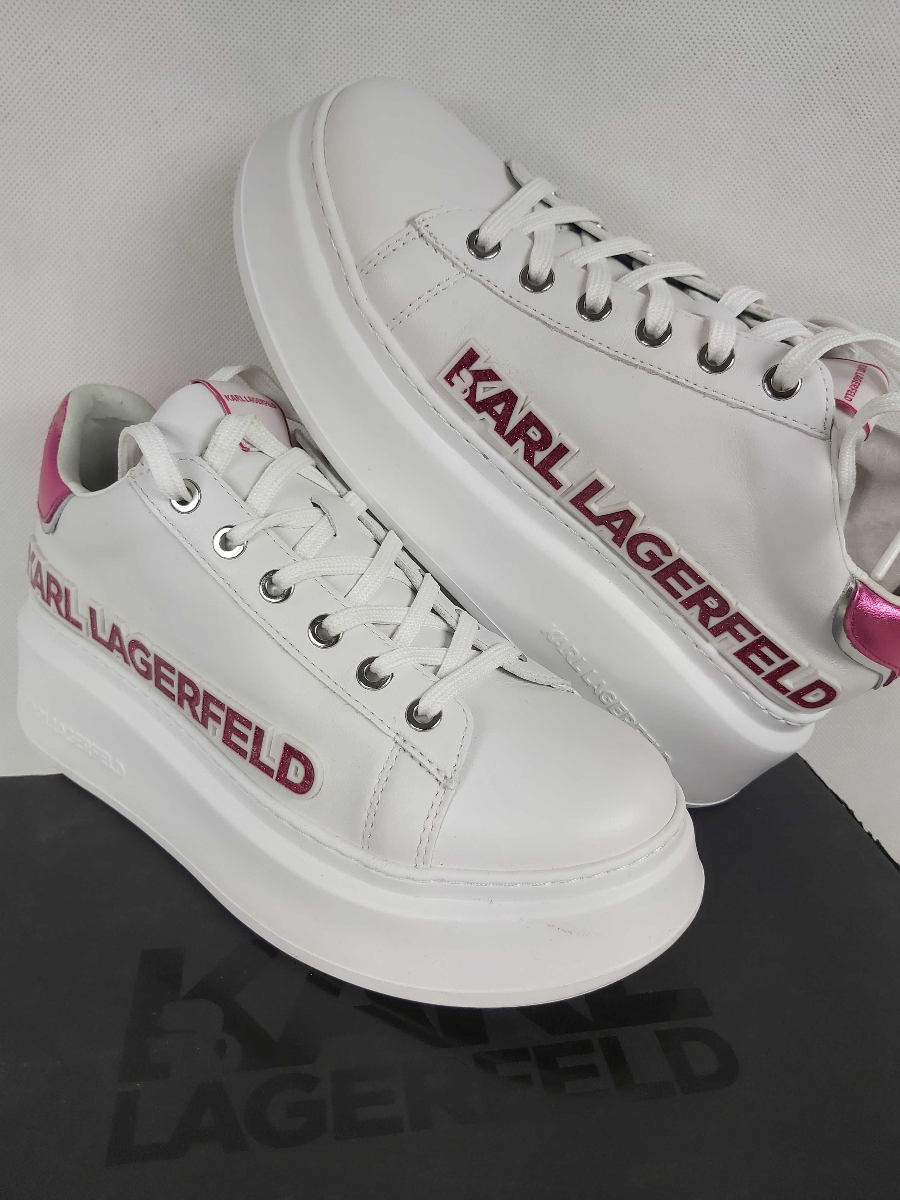 Skneakersy KARIL LAGERFELD  białe różowe 39 trampki anakapri