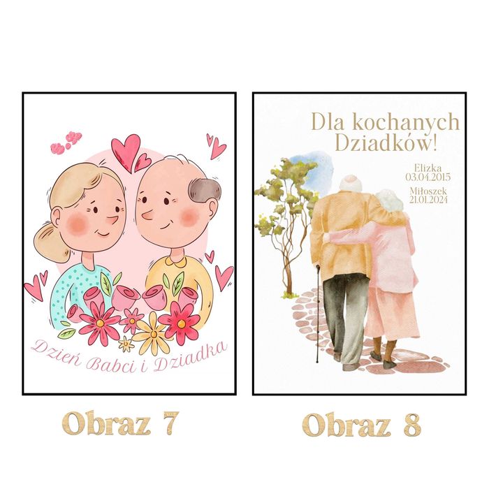 Plakat 20x30 Personalizowany Prezent DZIEŃ BABCI I DZIADKA Upominek