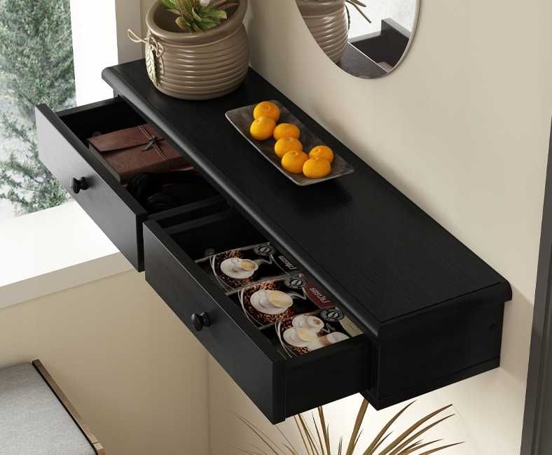 Nowa Półka Loftowa z Szufladami Wisząca Salon Sypialnia Drewno