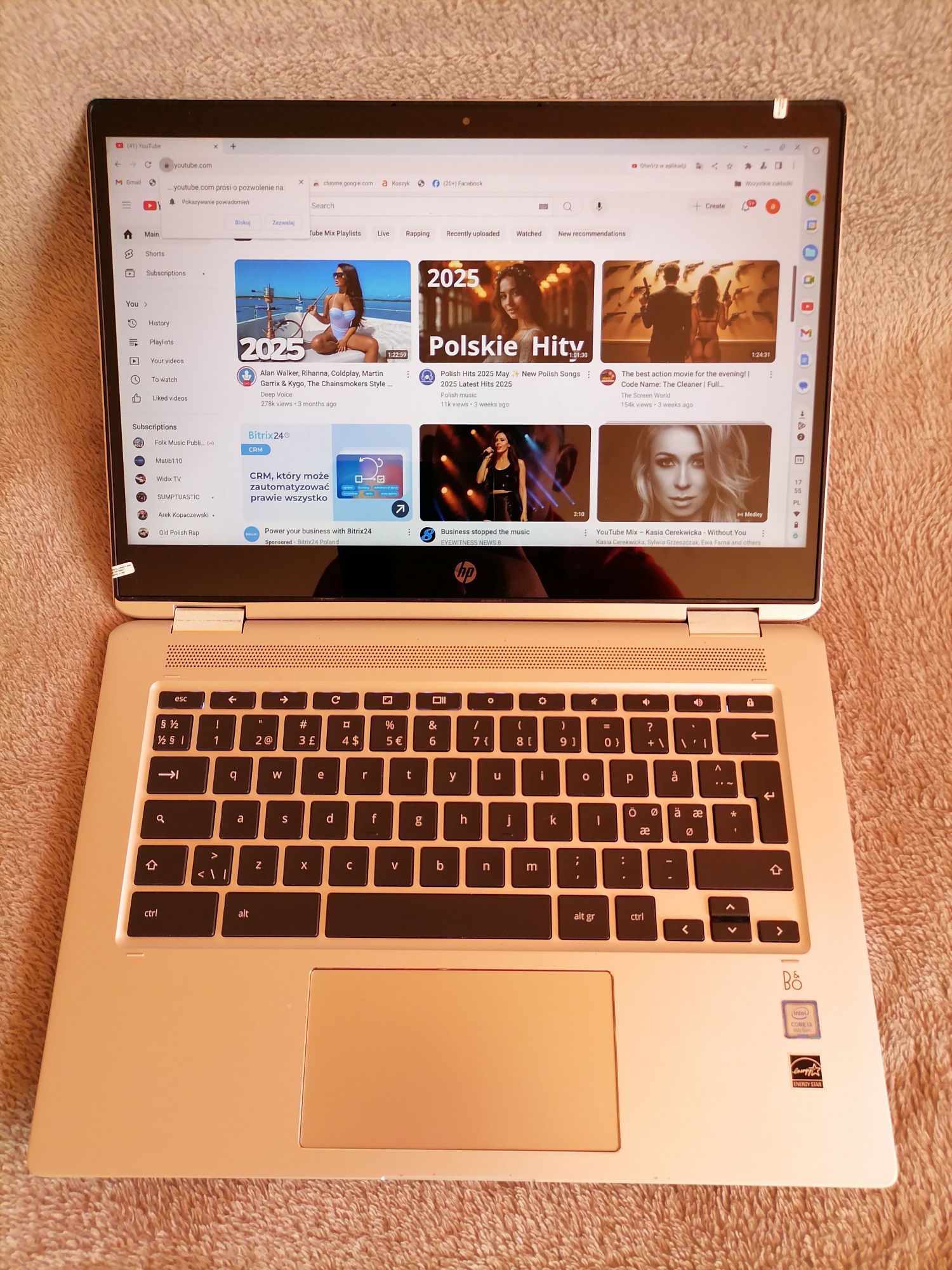 laptop Tablet HP 2w1 360° 14 G1 8GB 192GB SSD Chrome os i3 8 GEN Pdświ