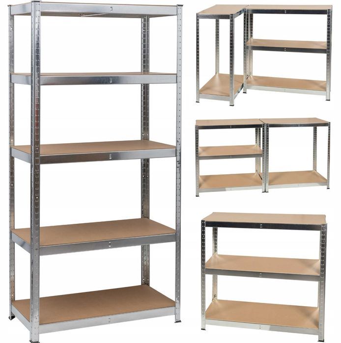 Metalowy REGAŁ MAGAZYNOWY Do Garażu Warsztatu Piwnicy Ocynkowany NOWY