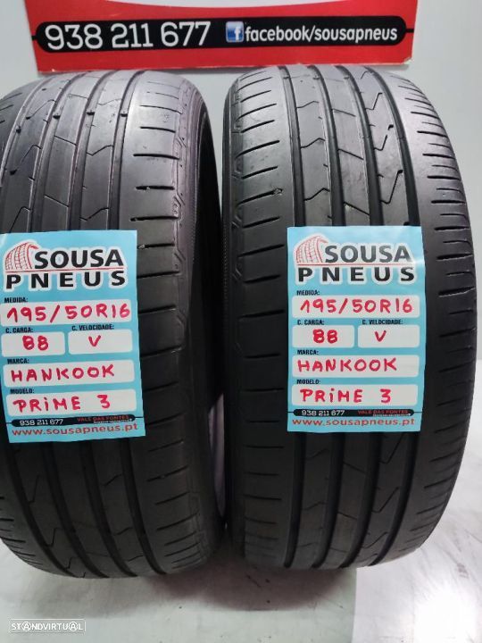 2 pneus semi novos 195-50r16 hankook - oferta dos portes 80 EUROS