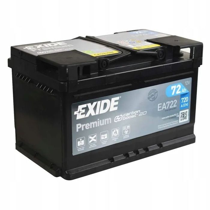 AKUMULATOR SAMOCHODOWY Exide EA722 72Ah 720A P+ 12.0 V