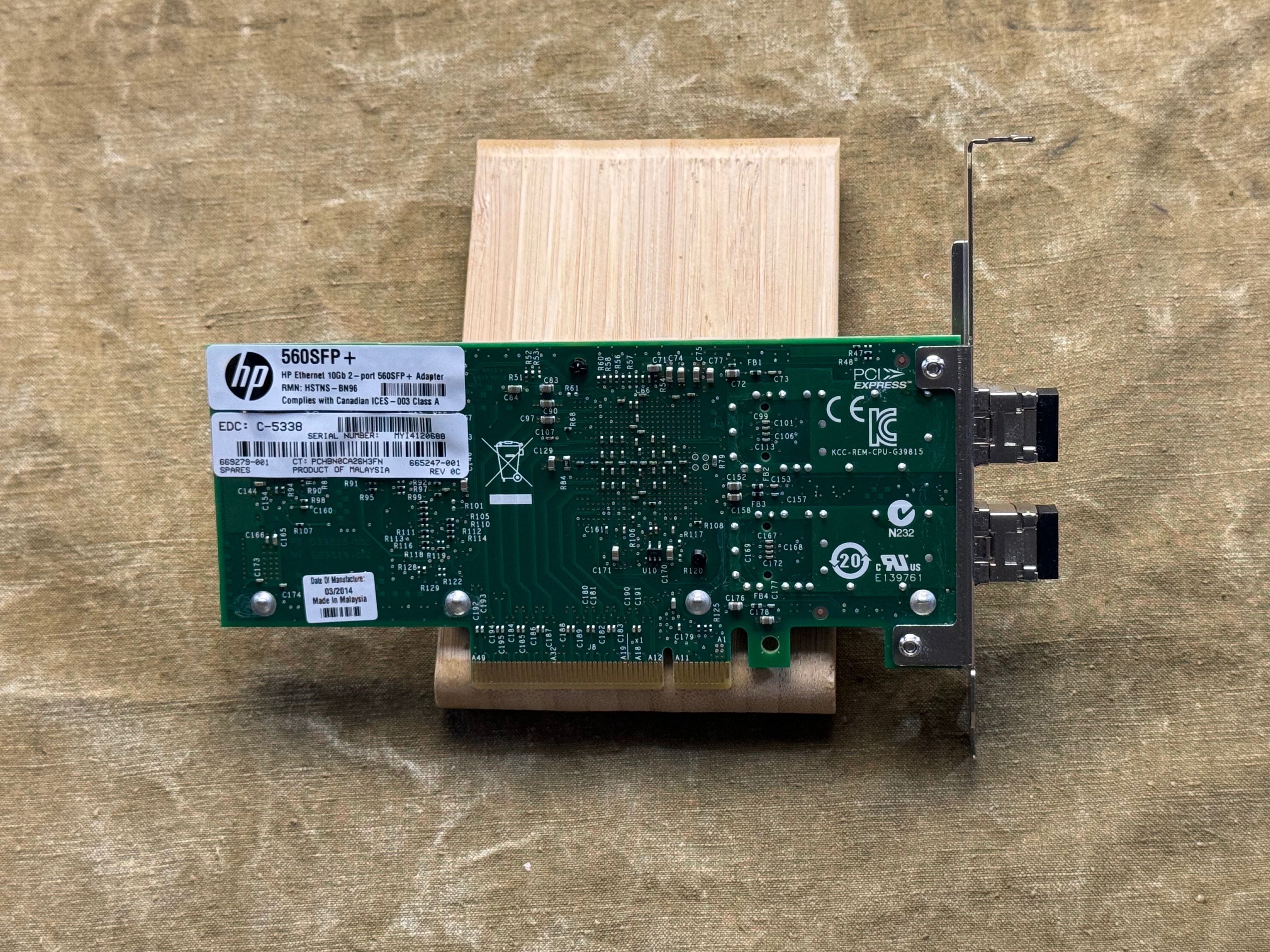 Мережева карта HP 10GB Ethernet 2 Port 560SFP+ PCIe (HSTNS-BN96)