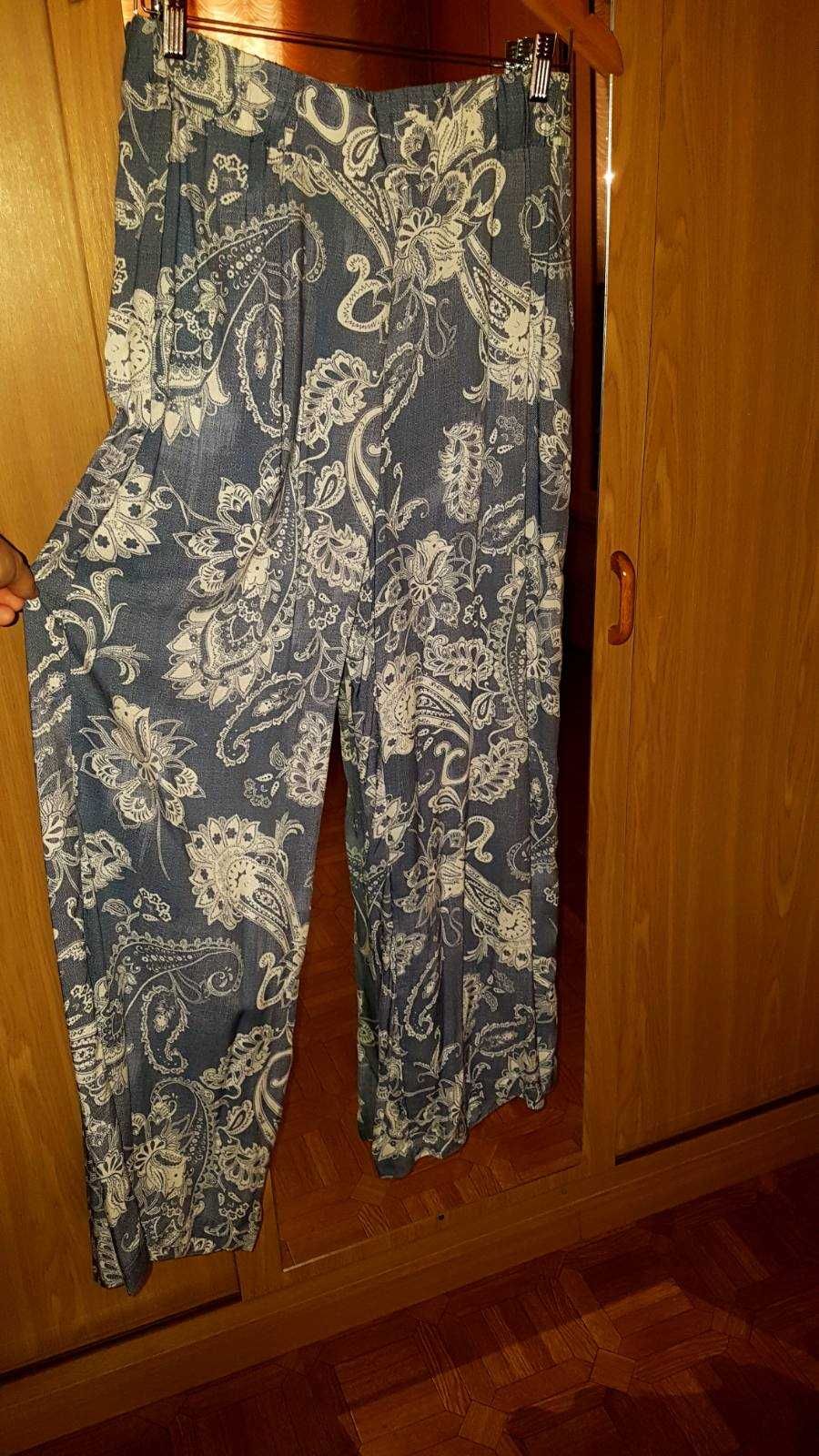 Фирменные брюки LC Waikiki 38-L рисунок турецкий огурец, цвет индиго