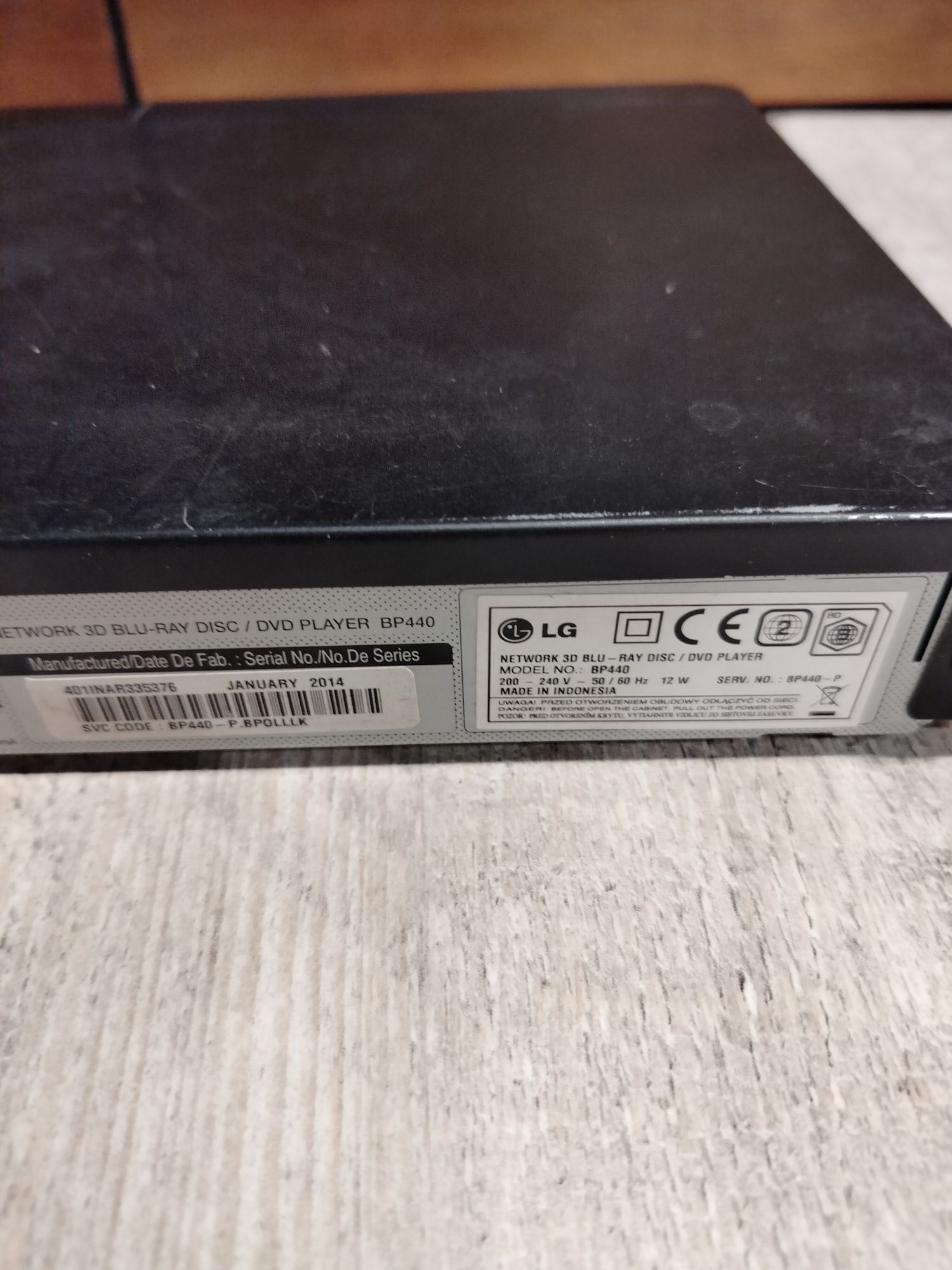 Odtwarzacz blu-ray lg bp440