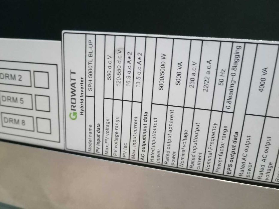 Inwerter hybrydowy Growatt SPH 5000 TL BL-UP 48v + magazyn 5kWh