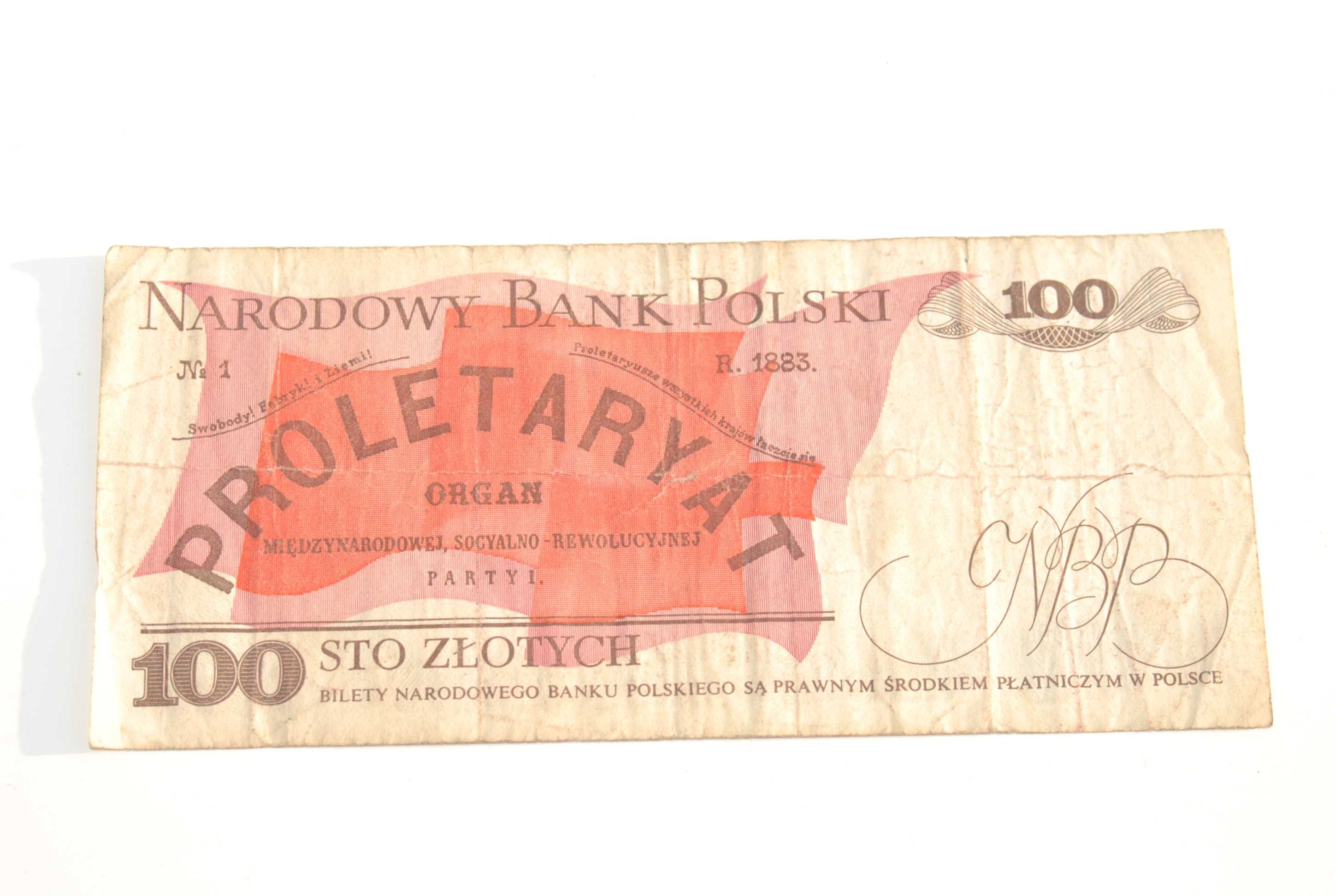 Stary banknot 100 złotych Waryński 1988 antyk