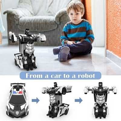 Carro Polícia Telecomandado Robot Transformer Brinquedo de Criança