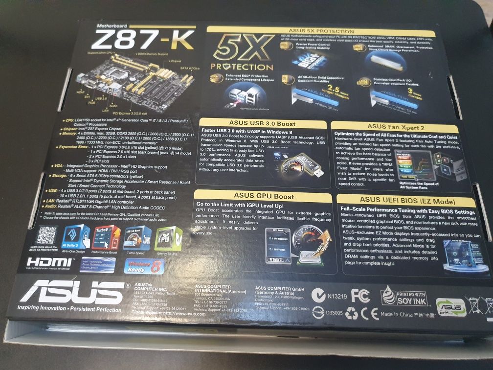 Продам комплект ПК Asus z87-k  + core i5 4570 + 2×8gb Ram Kingston