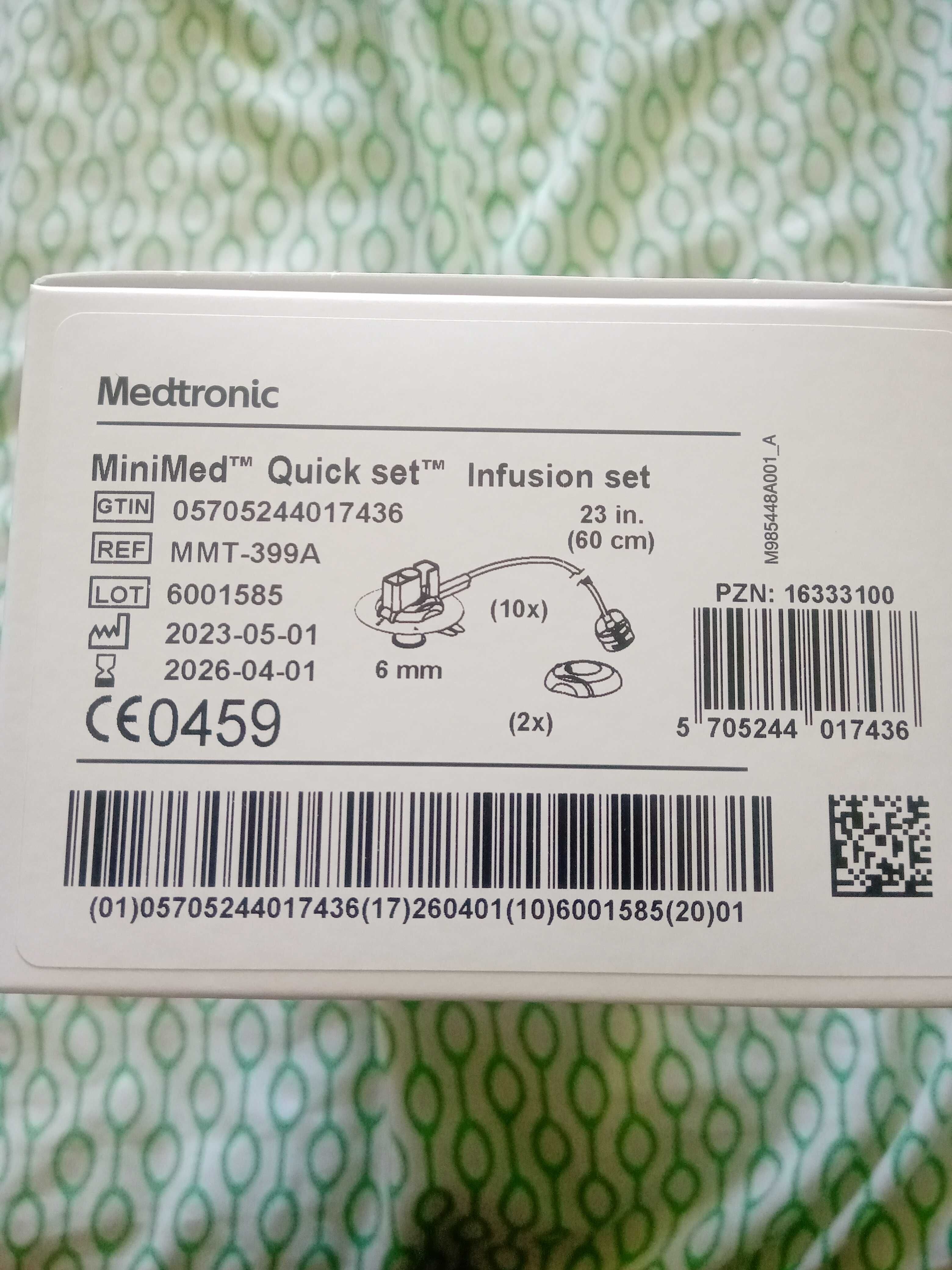 Wkłucia Medtronic 6mm/60cm/Zestaw infuzyjny 10szt. Nowy