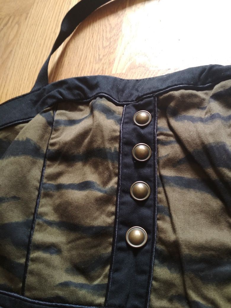 Krótka sukienka tygrysie paski khaki mini sexy