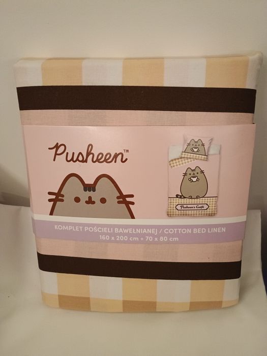 Komplet pościeli bawełnianej rozmiar 160x200 z motywem Pusheen