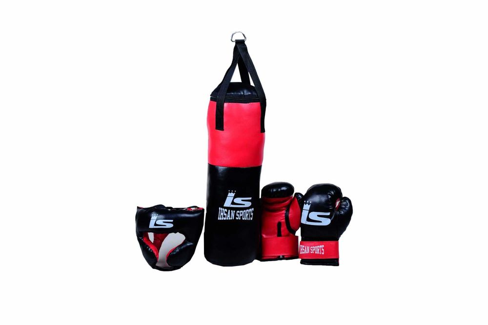 Nowe Zestaw bokserski Dla Dzieci worek + rękawice + kask Ihsan Sports