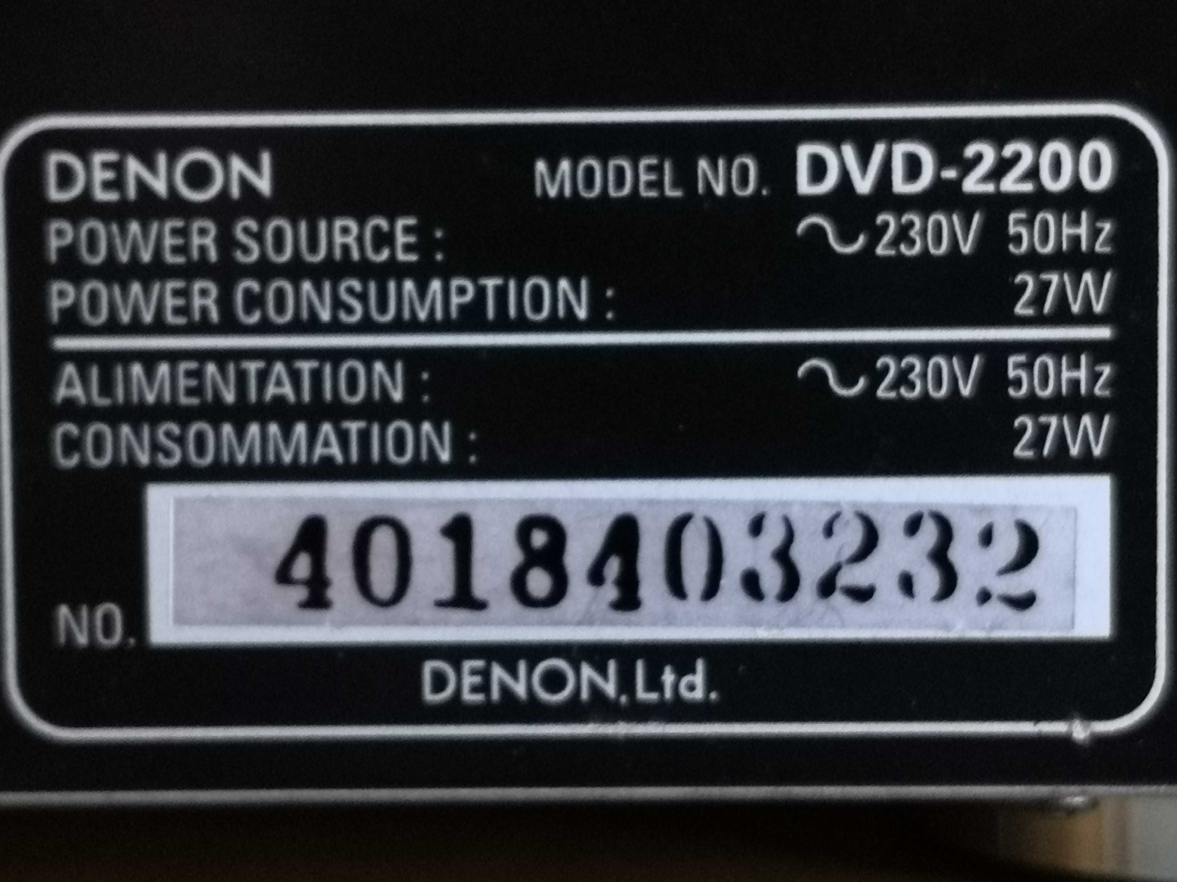 Denon odtwarzacz  DVD 2200