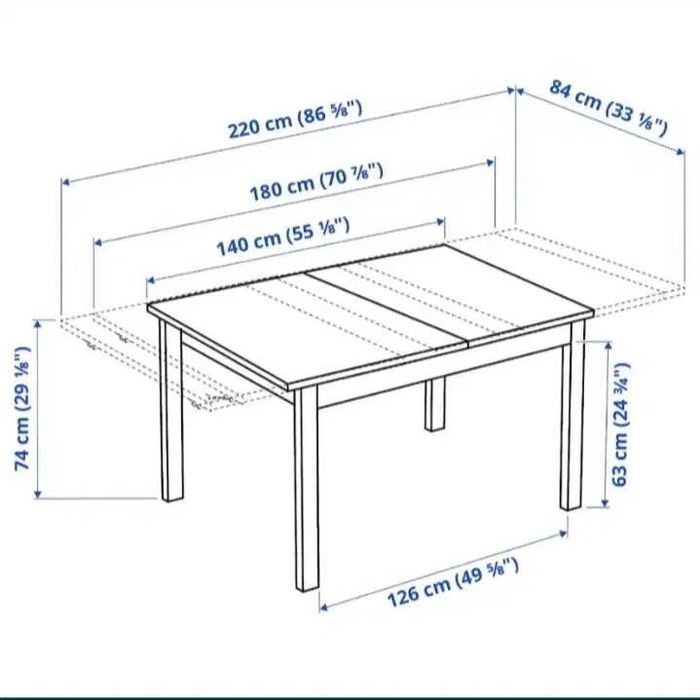 Mesa Ikea Bjursta extensível 140-220 cm