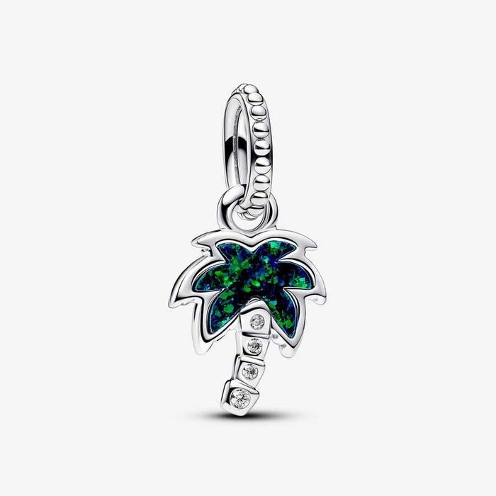Pandora Charms-zawieszka Opalizująca zielona palma