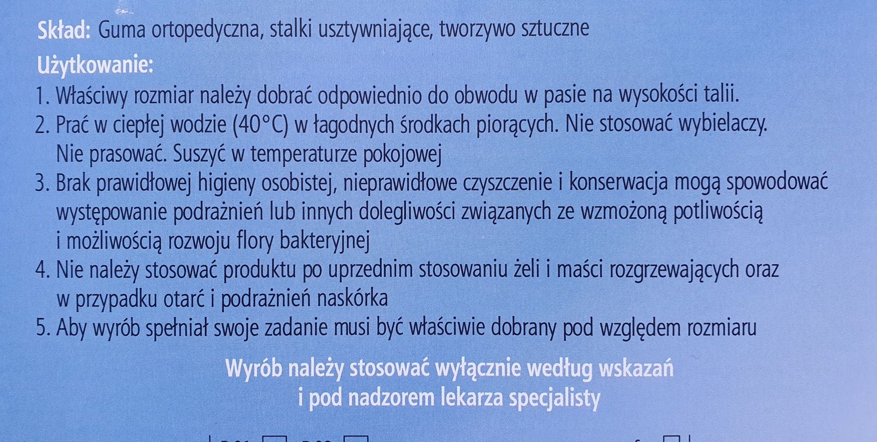 Pas lędźwiowo – krzyżowy P-02 NEOX