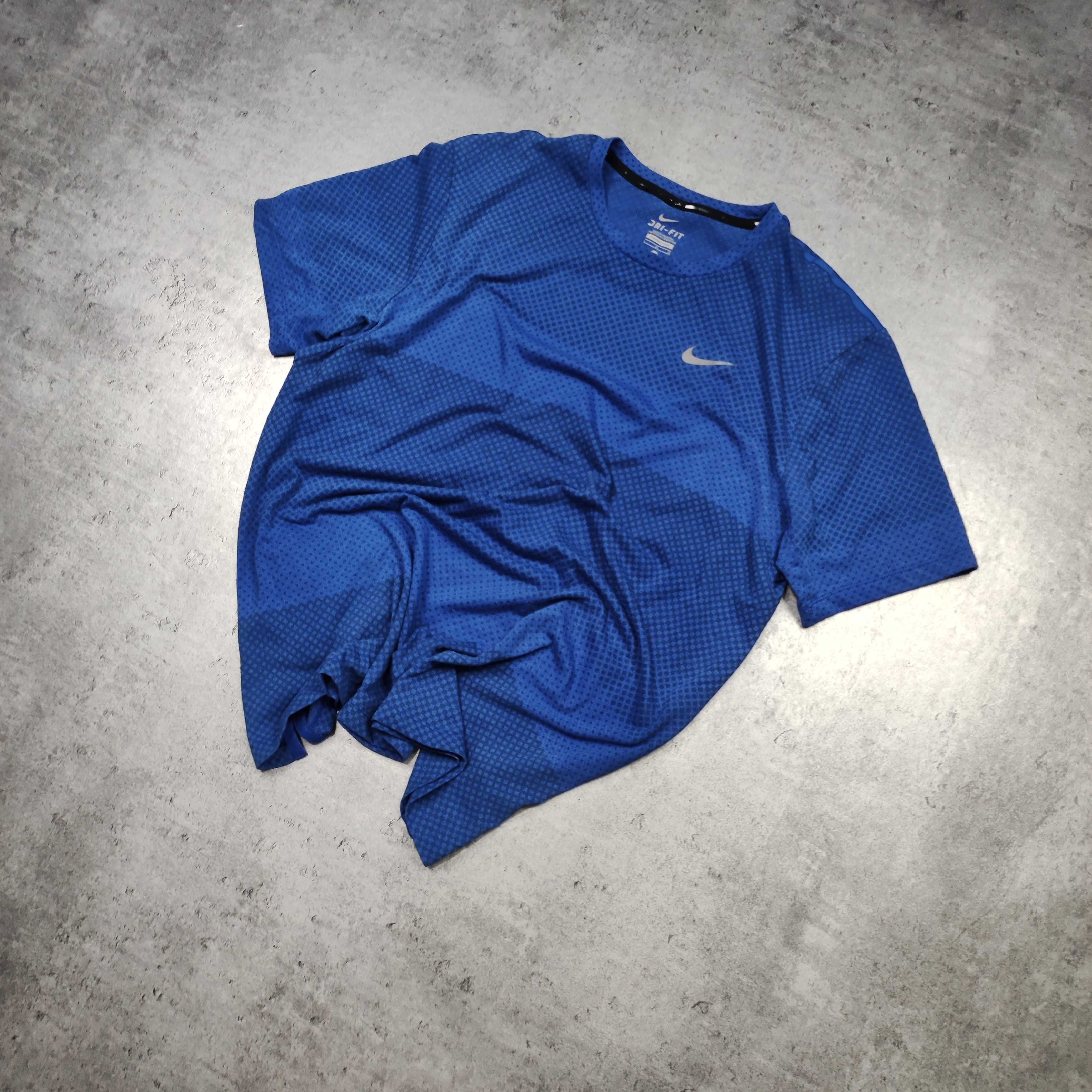 MĘSKA Koszulka Sportowa biegowa Dri-Fit Kieszonka Nike Niebieska sport