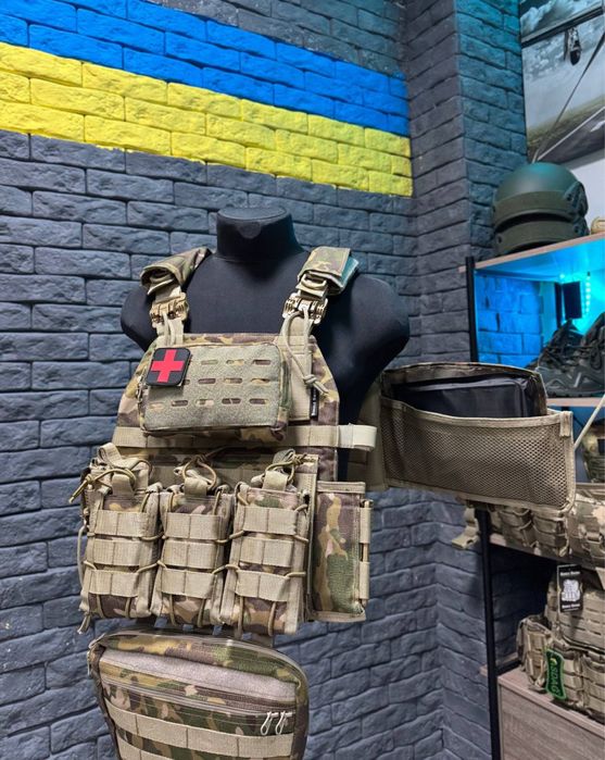 Плитоноска оригінал Single Sword мультикам + бокові кармани плитоноска