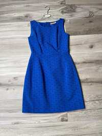 Niebieska, elegancka sukienka