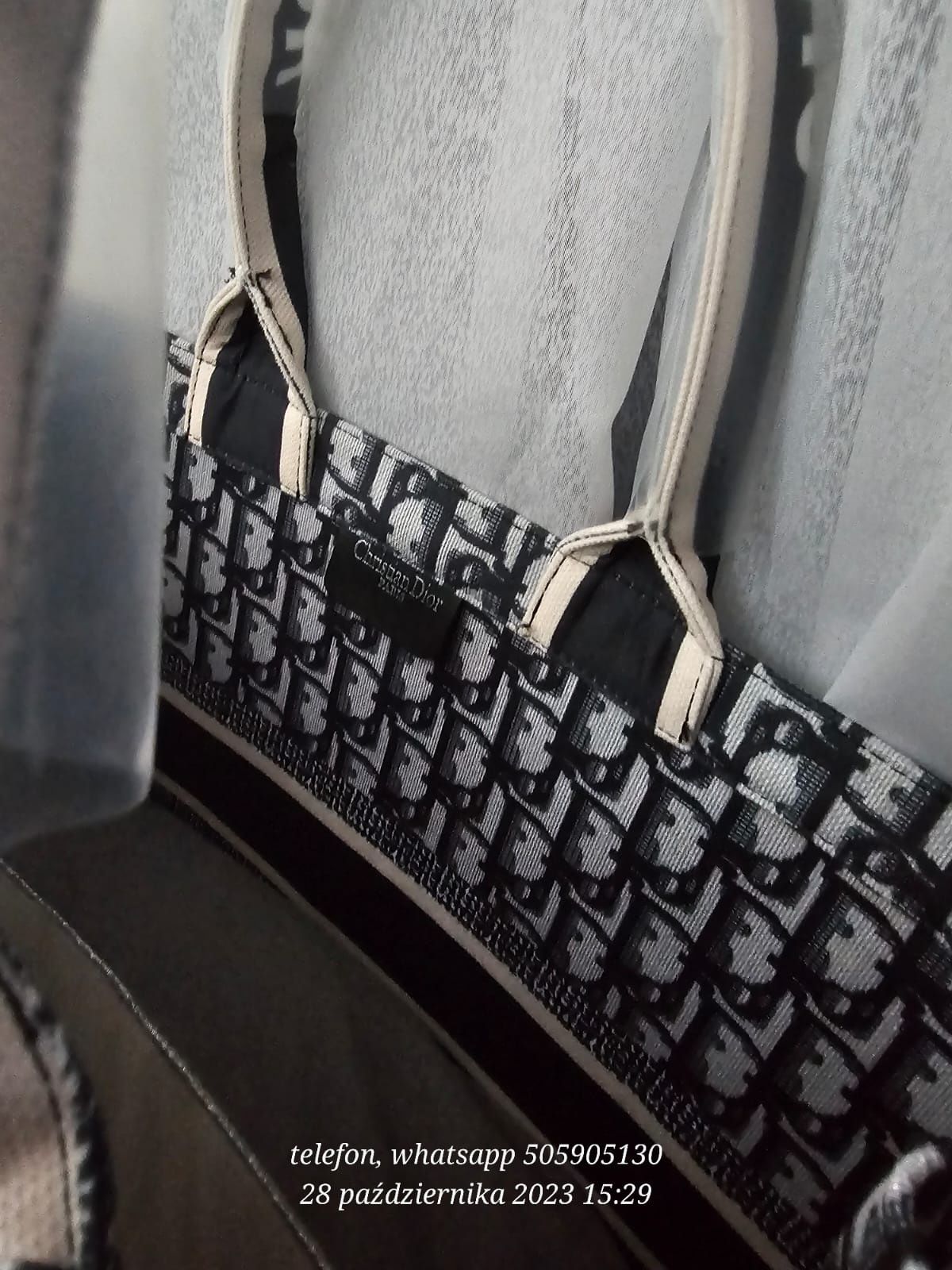 Piękna duża 42cm XL Dior monogram Shopper piękna Bag