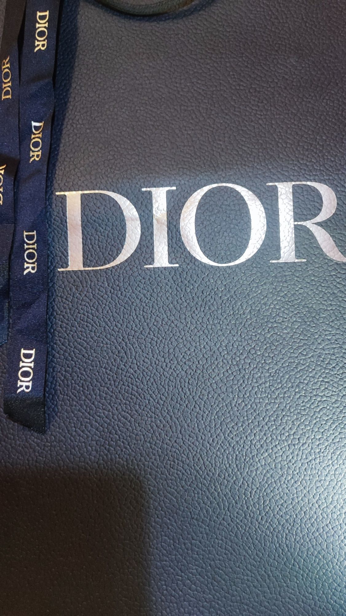 Torba papierowa Dior ogromna ze wstążką torebka prezent granat