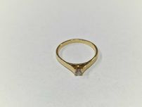 KRUK! Złoty pierścionek damski/ 585/ 1.98 gram/ R16/ 0.15 CT
