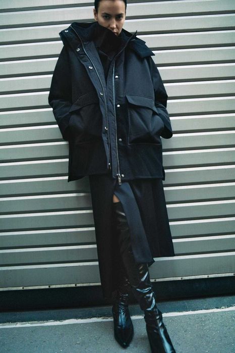 Стильна куртка парка Zara жіноча oversize демисезонна S-M та L-XL