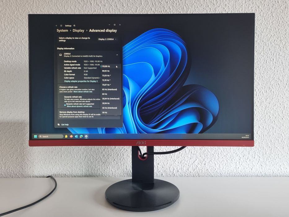 Monitor AOC G2590PX – 144 Hz, 1 ms, Full HD – Excelente estado