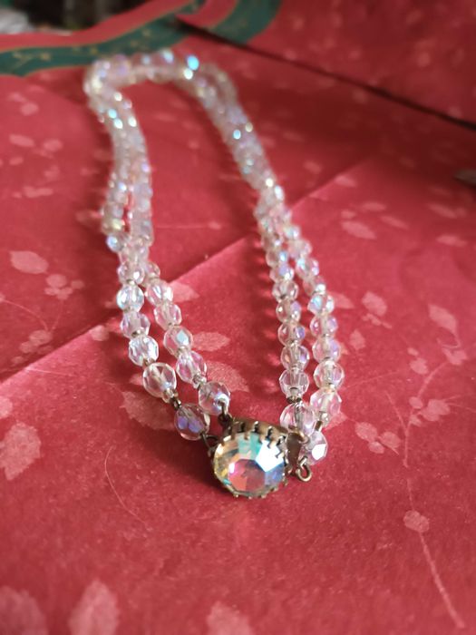 korale jablonex przezroczyste stare