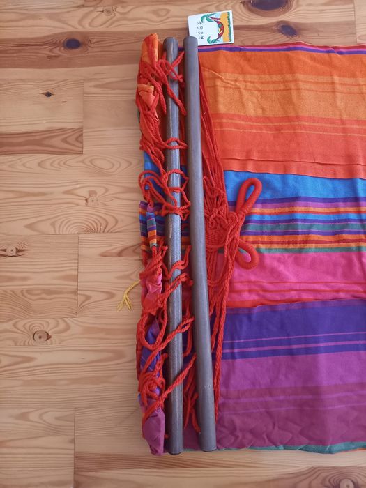 Hamak ogrodowy z drążkami