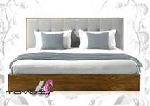 Cama Madeira Carvalho C/ estofo 023+ Colchão e Estrado Novo