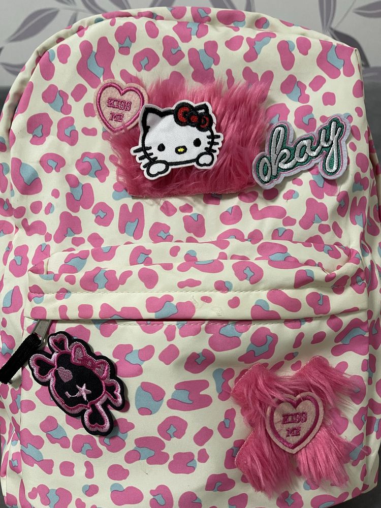 Рюкзак хелоу кітті( hello kitty) рожевий леопард