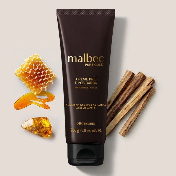 Conjunto Malbec Pure Gold eau de Toilette, loção e barba homem