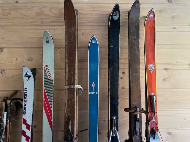 Narty RETRO z kijkami - 7 par
