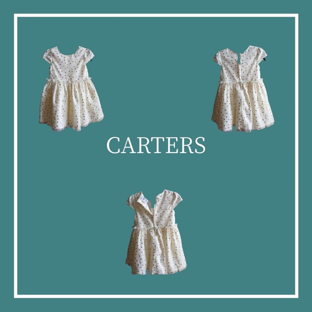 Плаття Carters колір айворі з золотими сердечками 18 місяців