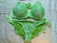 NOWY kostium kąpielowy RAINBOW biało-zielone bikini 44/85A