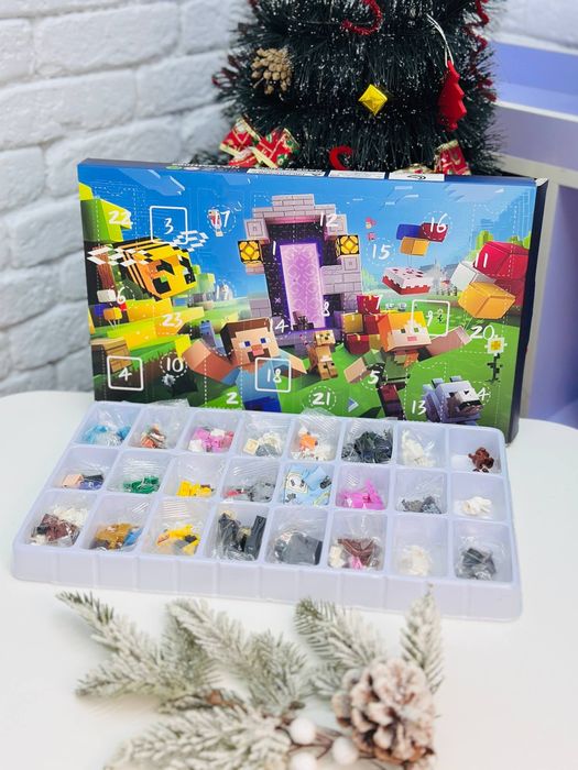 Адвент календар minekraft, конструктор лего,дупло, подарунок, ялинка