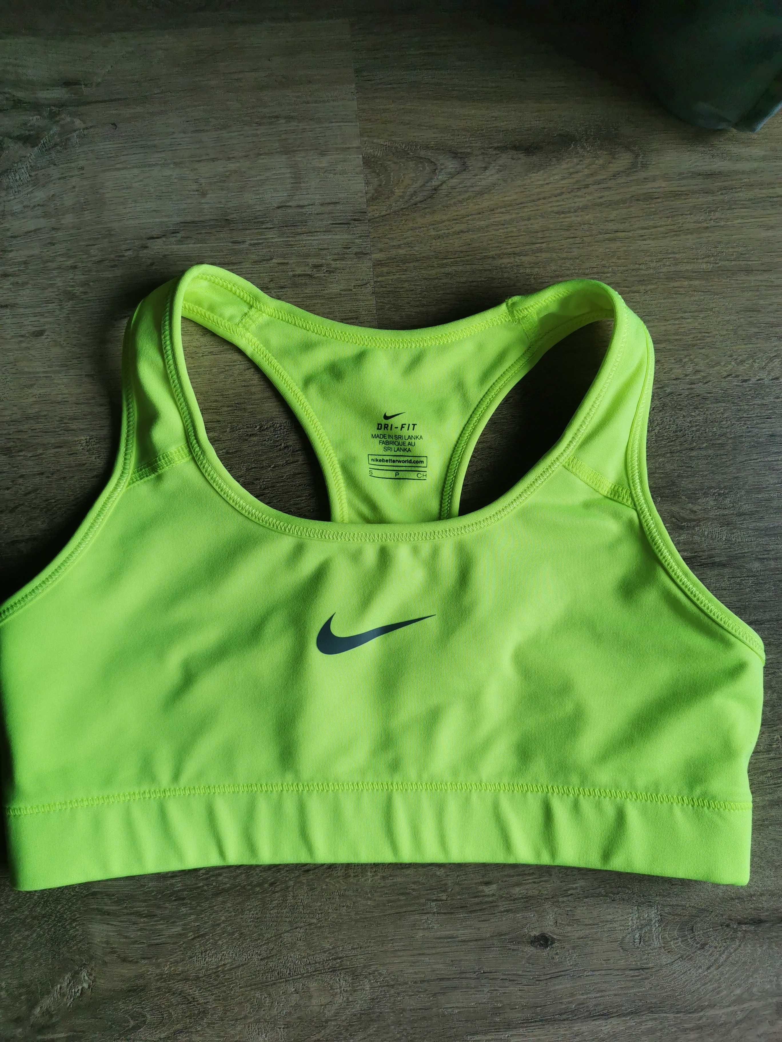 Limonowy neonowy biustonosz sportowy Nike damski S 36