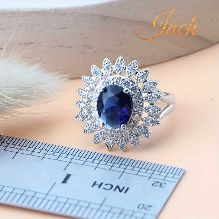 Conjunto de 5 peças de joias de luxo com zircão sintético para mulher