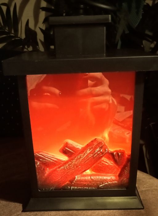 Wystrój wnętrza, lampka nocna,atrapa kominka ,nowa