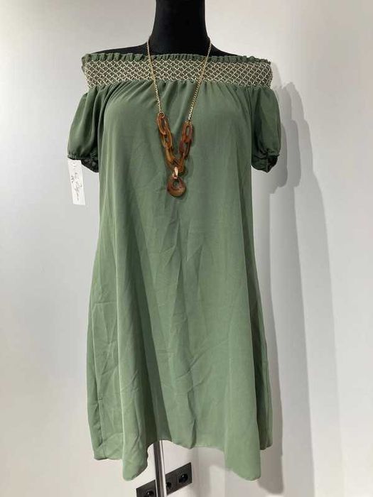 Sukienka hiszpanka motyw plecionki włoska nowa rozmiar uniwersalny