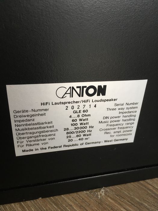 Canton GLE 60 monitory kolumny hi end