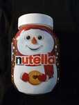 Frasco Nutella Boneco de neve Natal