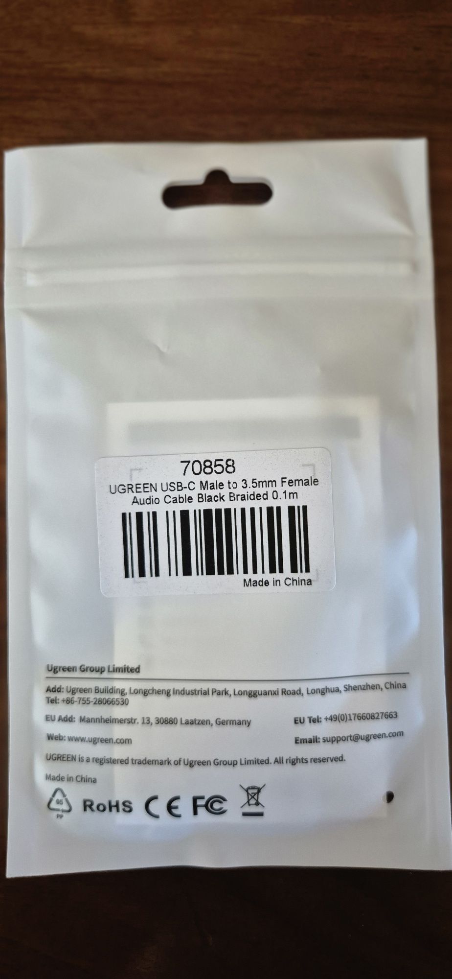 Перехідник  usb-c в 3,5мм ugreen.