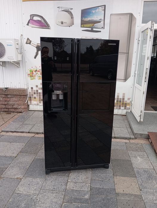 Холодильник Samsung Side-by-side ЧЁРНОЕ СТЕКЛО из Германии Гарантия