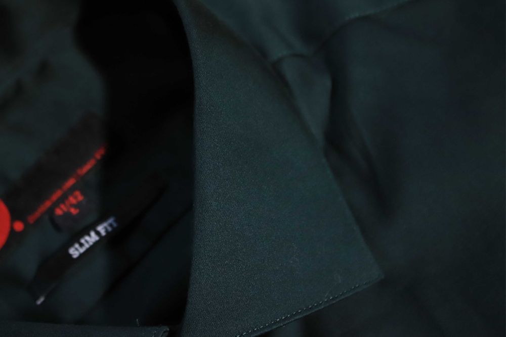 Koszula Dressmann r. L 42/42 męska zielona dł rękaw elegancka