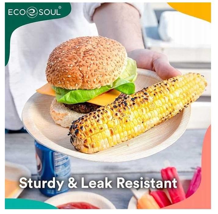 Talerze z liści palmowych biodegradowalne 25/15 cm EKO SOUL ZESTAW