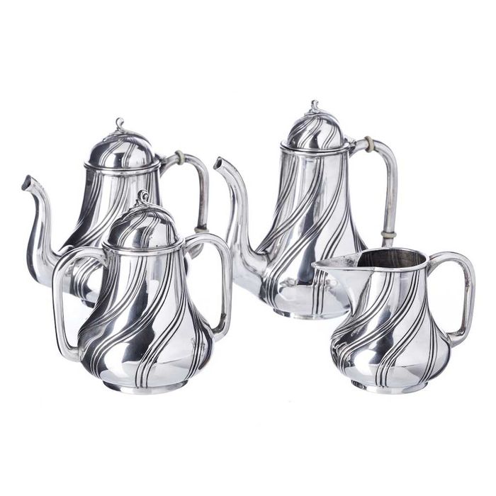 Serviço de Chá e Café em Prata Portuguesa Antiga